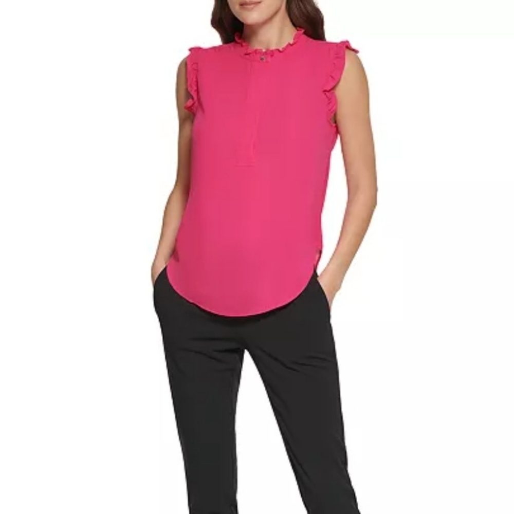 NWT DKNY hot pink blouse